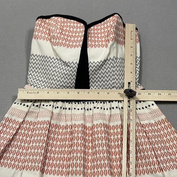 Anthropologie Ella Moss Mini Dress Small ZAN Quilted Strapless Fit Flare Pleated - Picture 2 of 8